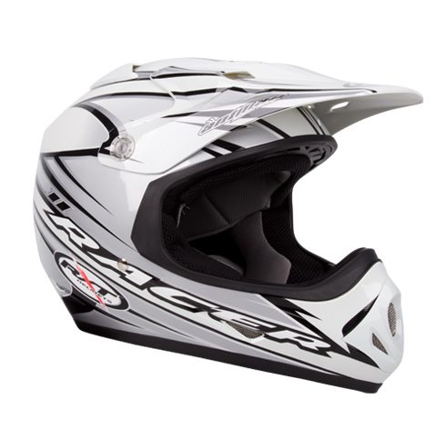 RXT Racer Kids MX Helmet - Grey/silver - Click Image to Close